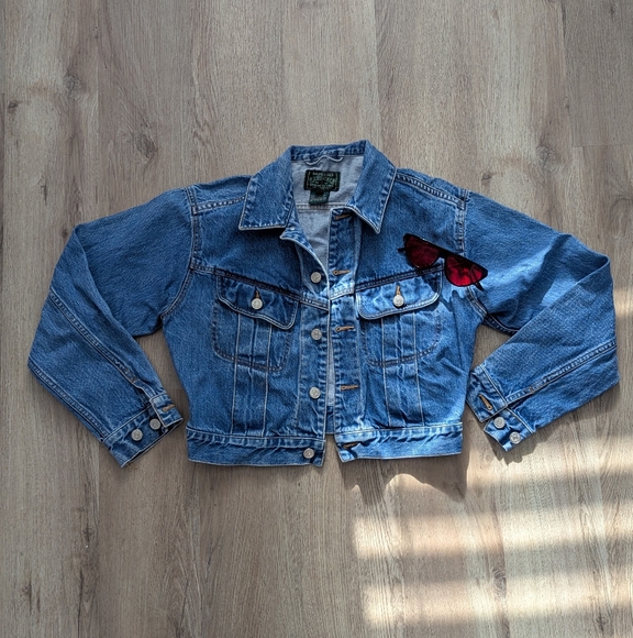 SOLD 🚫 Vintage Ralph Lauren Country Polo Blue Denim Cropped Jacket - Picture 3 of 9